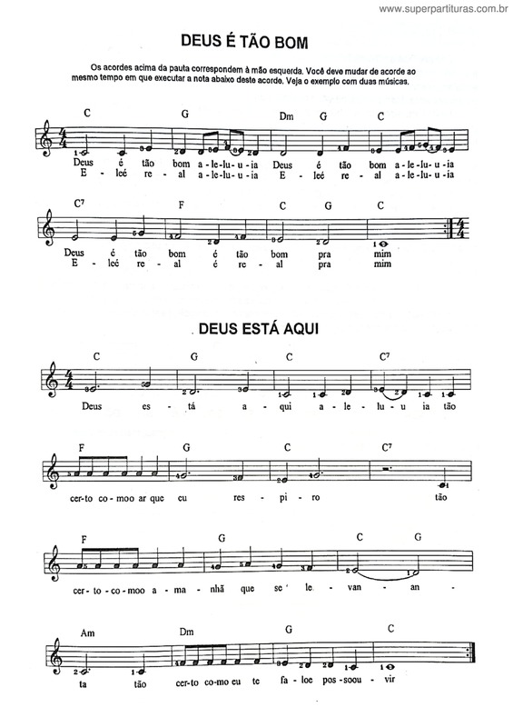 Partitura da música Deus É Tão Bom