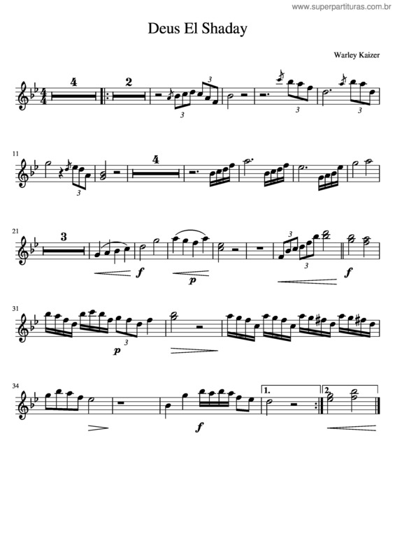 Partitura da música Deus El Shaday v.2
