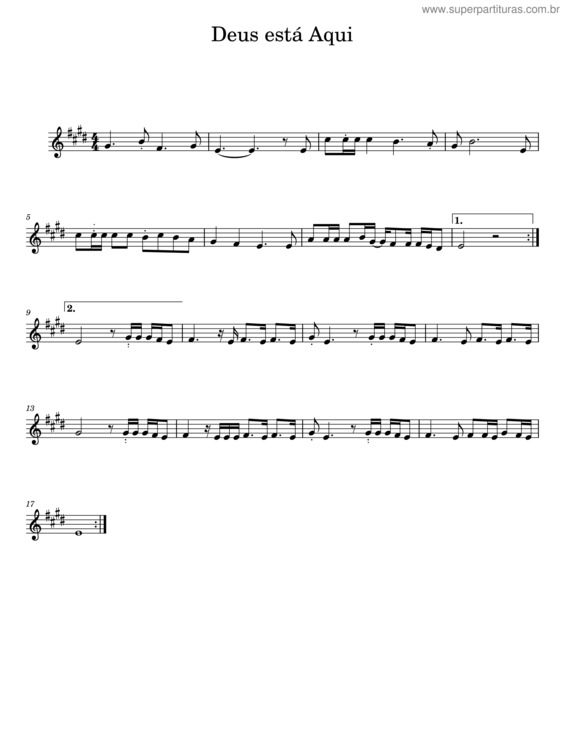 Partitura da música Deus Está Aqui v.18