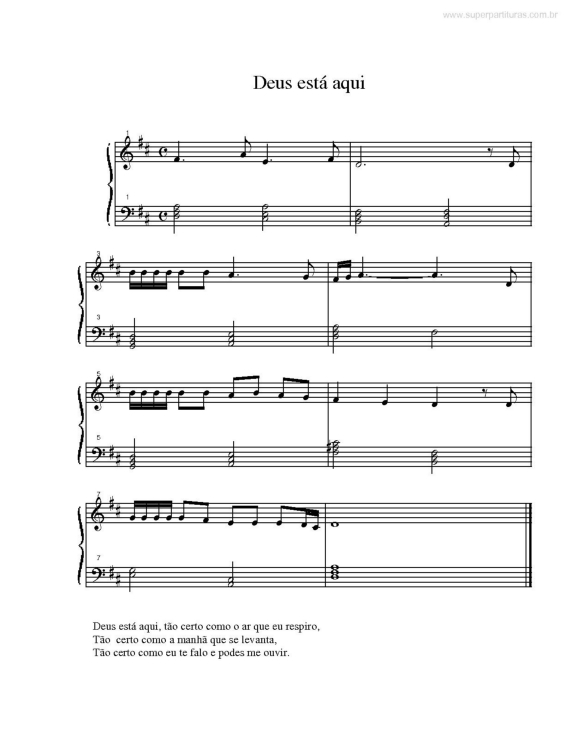 Partitura da música Deus Está Aqui v.2