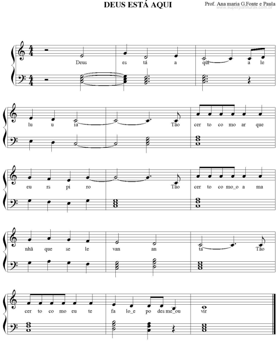 Partitura da música Deus está aqui v.3