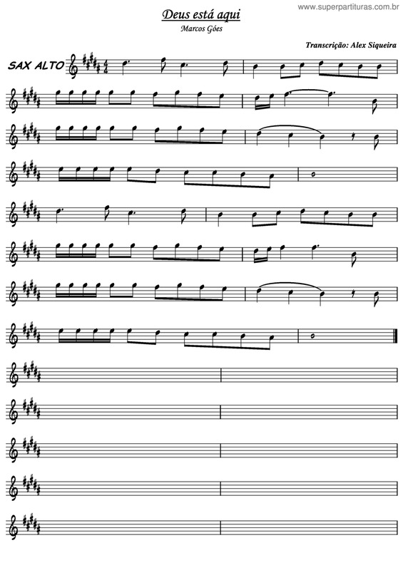 Partitura da música Deus Está Aqui v.5