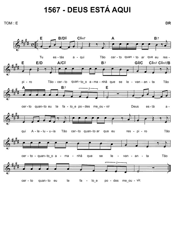 Partitura da música Deus Está Aqui v.6