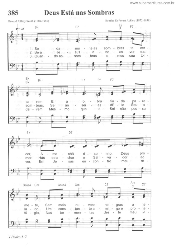 Partitura da música Deus Está Nas Sombras