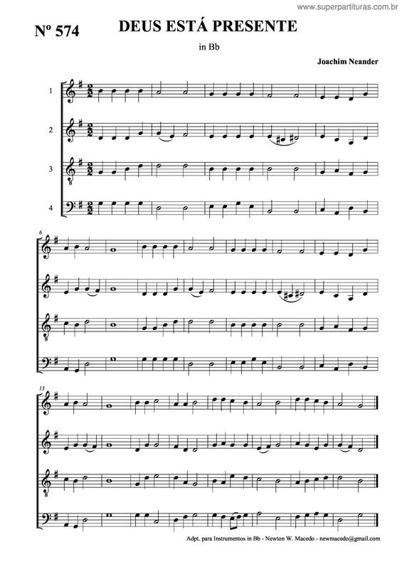 Partitura da música Deus Está Presente v.3