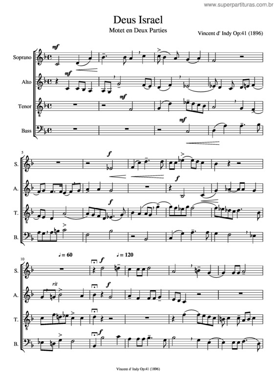 Partitura da música Deus Israel