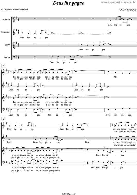 Partitura da música Deus Lhe Pague v.2