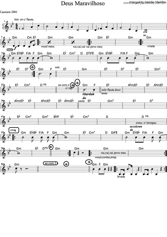 Partitura da música Deus Maravilhoso v.2