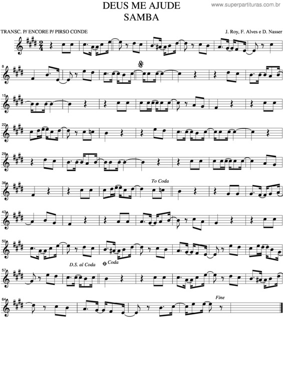 Partitura da música Deus Me Ajude