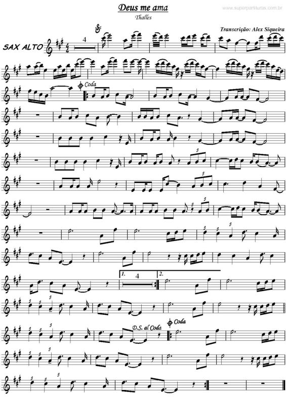 Partitura da música Deus Me Ama v.2