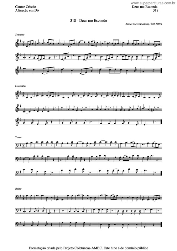 Partitura da música Deus Me Esconde v.2