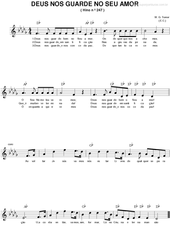 Partitura da música Deus nos aguarda no seu amor