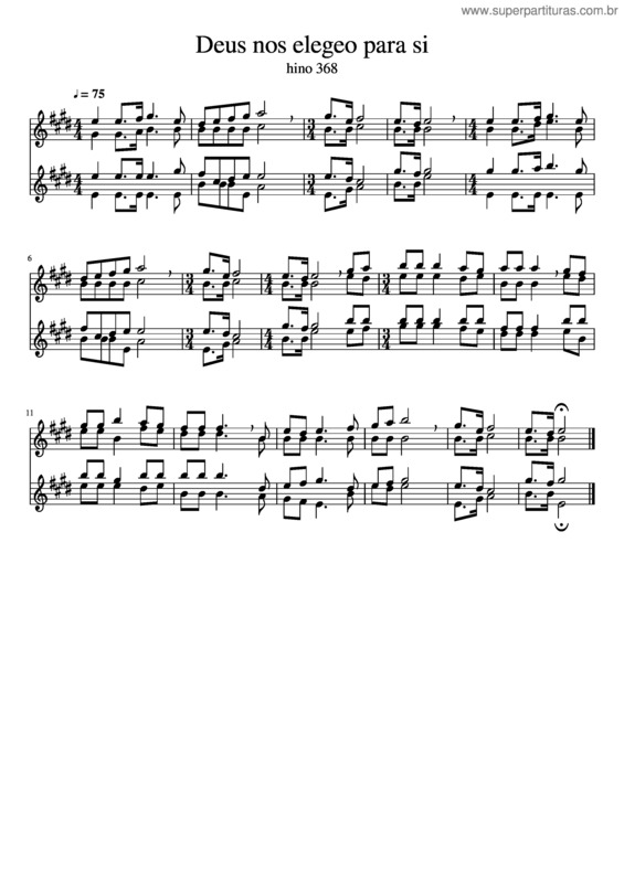 Partitura da música Deus Nos Elegeo Para Si 368