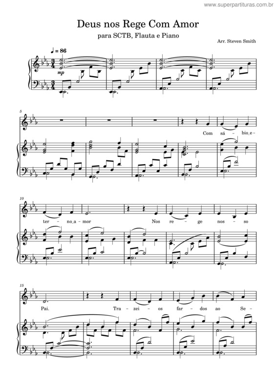 Partitura da música Deus Nos Rege Com Amor