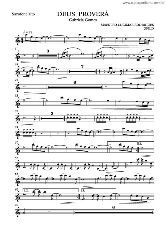 Partitura da música Deus Proverá v.3