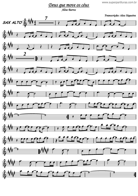 Partitura da música Deus Que Move os Céus