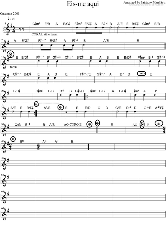 Partitura da música Deus Responde