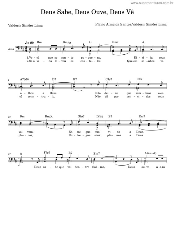 Partitura da música Deus Sabe, Deus Ouve, Deus Vê v.9