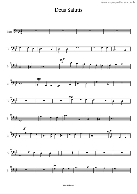 Partitura da música Deus Salutis