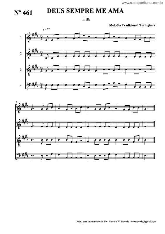 Partitura da música Deus Sempre Me Ama