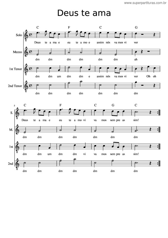 Partitura da música Deus Te Ama v.3