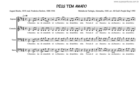 Partitura da música Deus Tem Amado