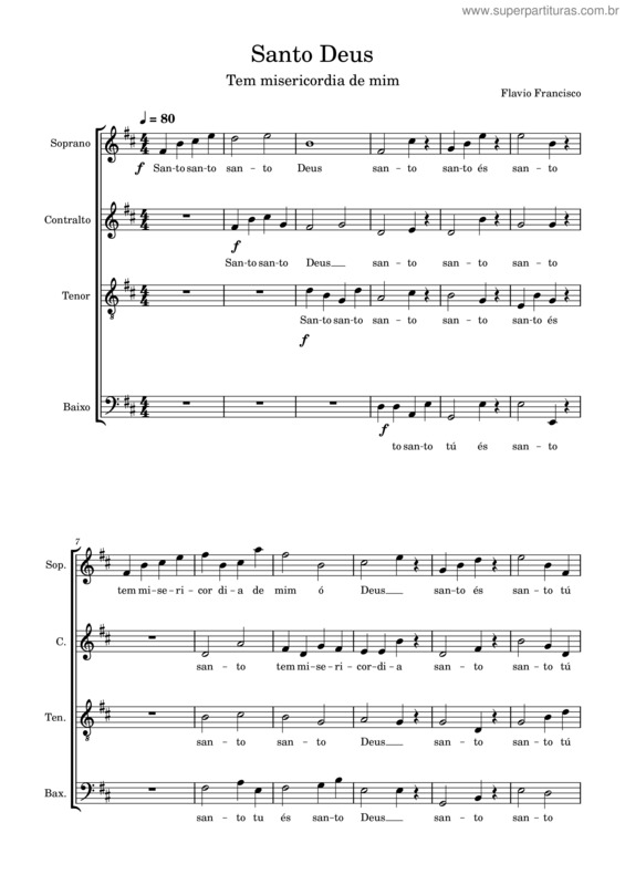 Partitura da música Deus Tem Misericordia De Mim