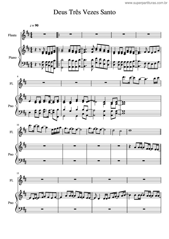 Partitura da música Deus Três Vezes Santo