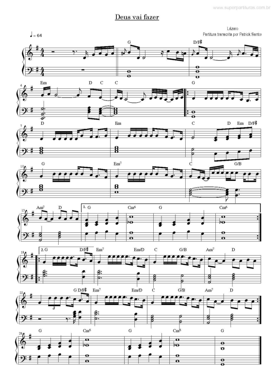 Partitura da música Deus Vai Fazer v.2