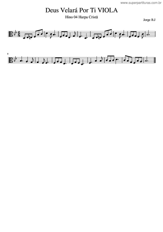 Partitura da música Deus Velar Por Ti Viola Hino 04 Harpa Cristã