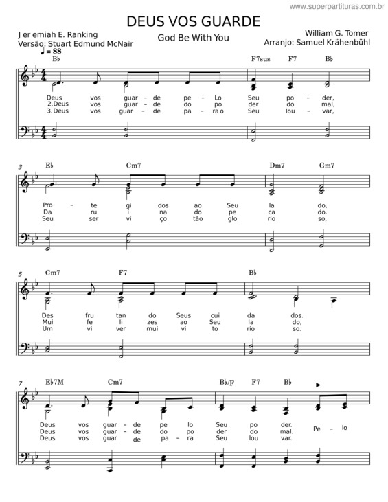 Partitura da música Deus Vos Guarde v.5