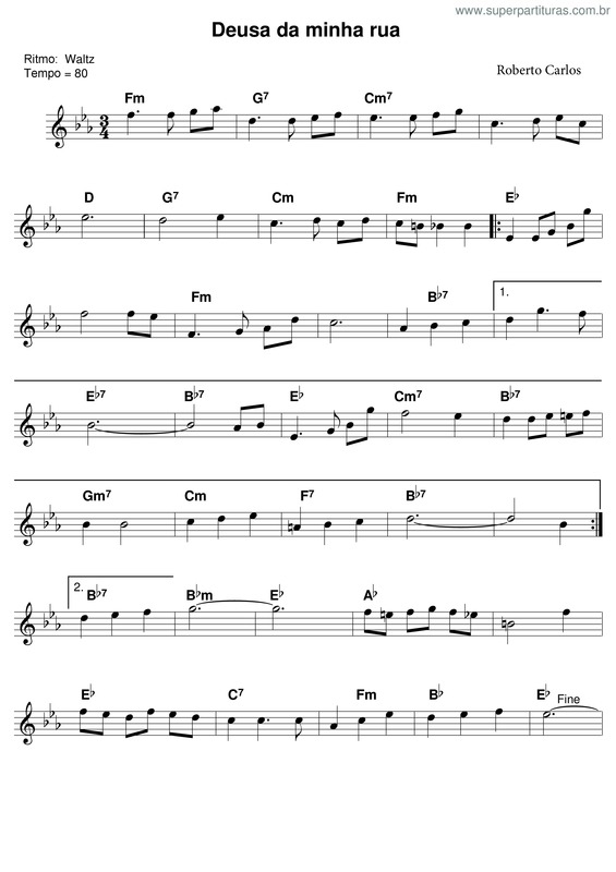 Partitura da música Deusa Da Minha Rua v.2