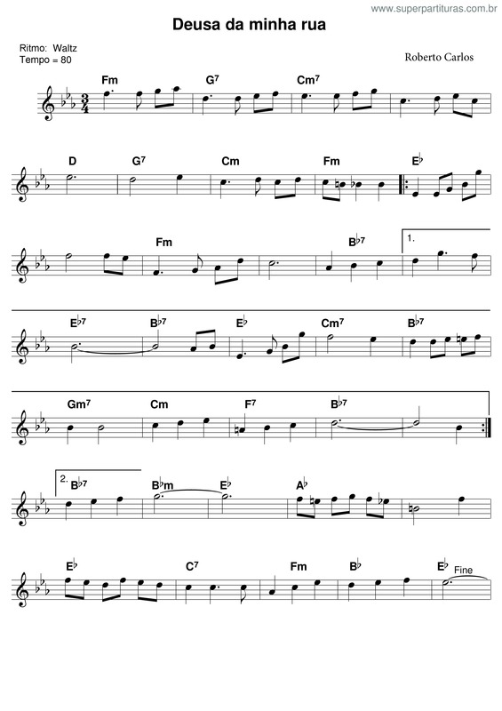 Partitura da música Deusa Da Minha Rua v.2