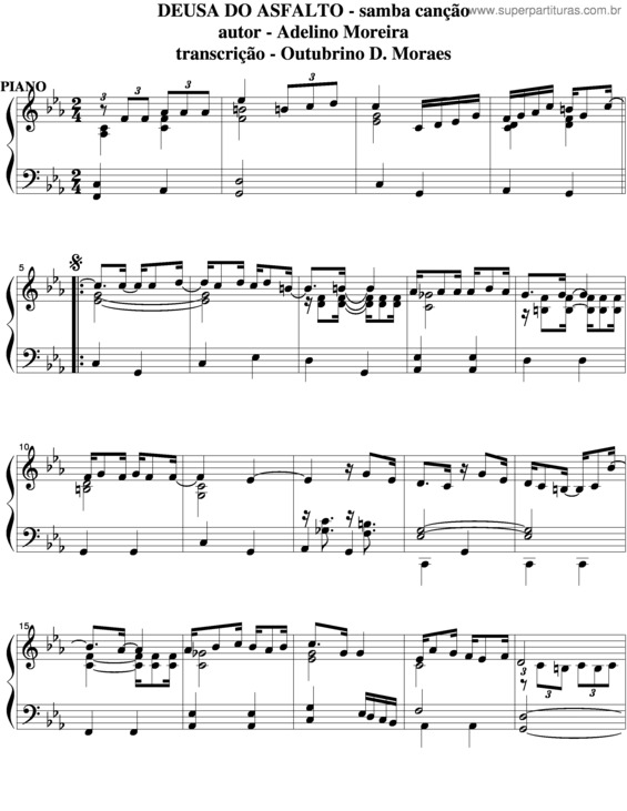 Partitura da música Deusa Do Asfalto