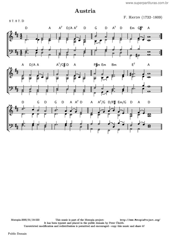 Partitura da música Deutschlandlied v.2