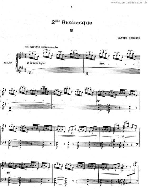 Partitura da música Deux arabesques v.2