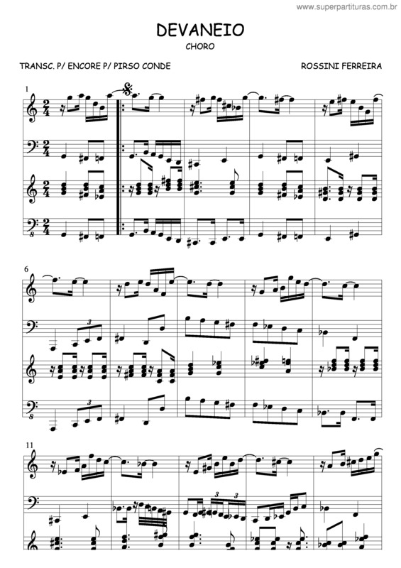 Partitura da música Devaneio v.3