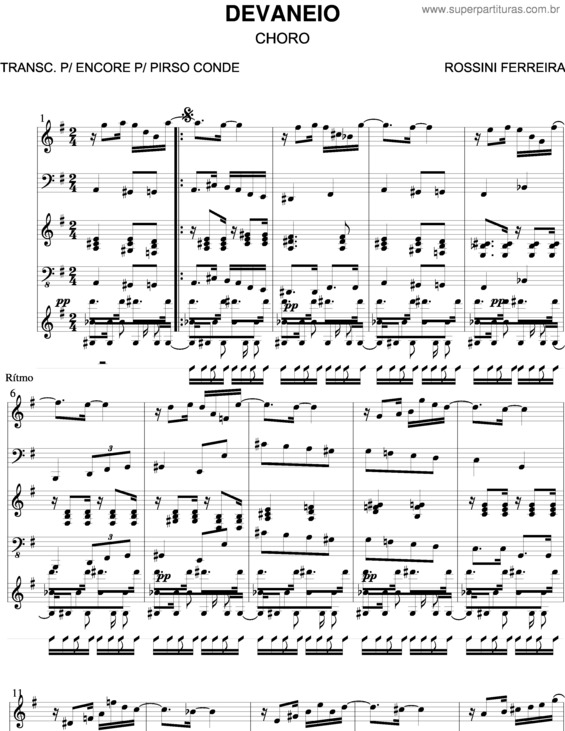 Partitura da música Devaneio v.4