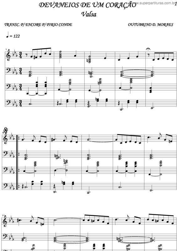 Partitura da música Devaneios De Um Coração 