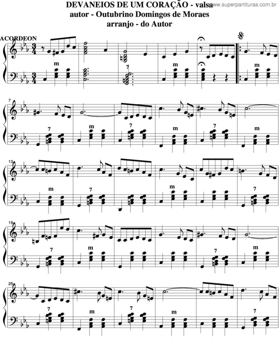 Partitura da música Devaneios De Um Coração v.2