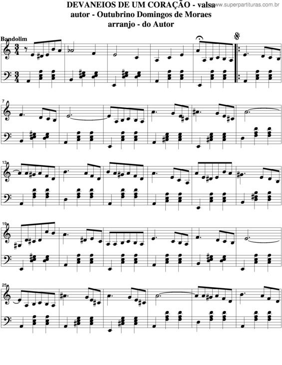 Partitura da música Devaneios De Um Coração v.4