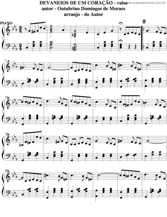 Partitura da música Devaneios De Um Coração v.5