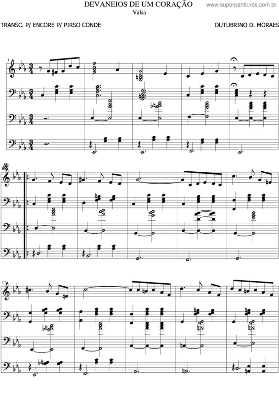 Partitura da música Devaneios De Um Coração