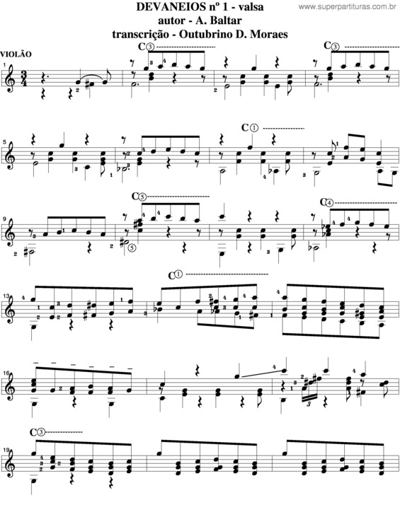 Partitura da música Devaneios v.2