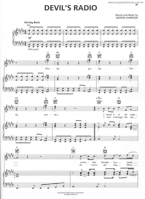 Partitura da música Devil`s Radio