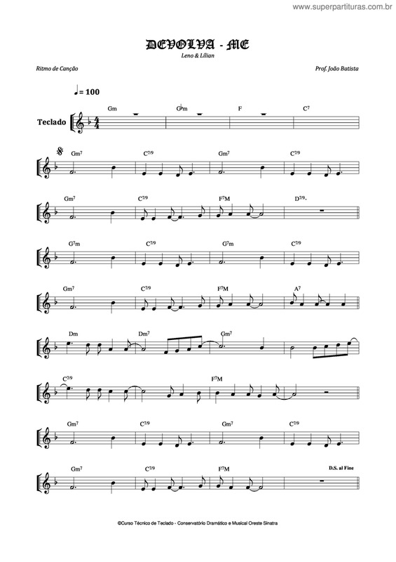 Partitura da música Devolva - Me