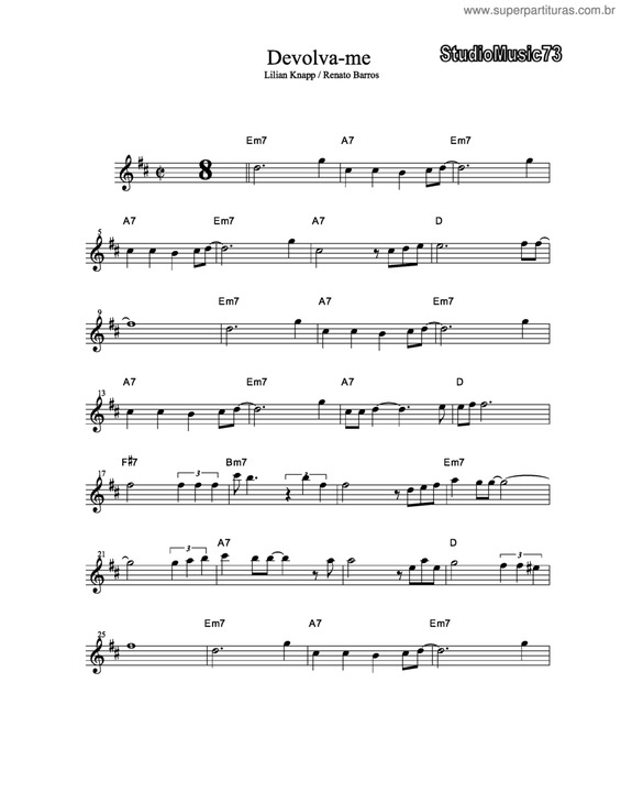 Partitura da música Devolva-me v.3