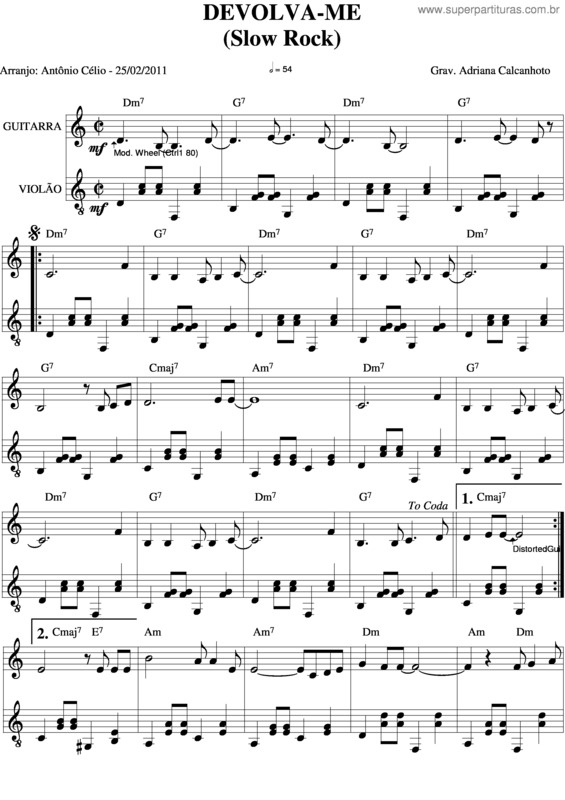 Partitura da música Devolva-Me v.4