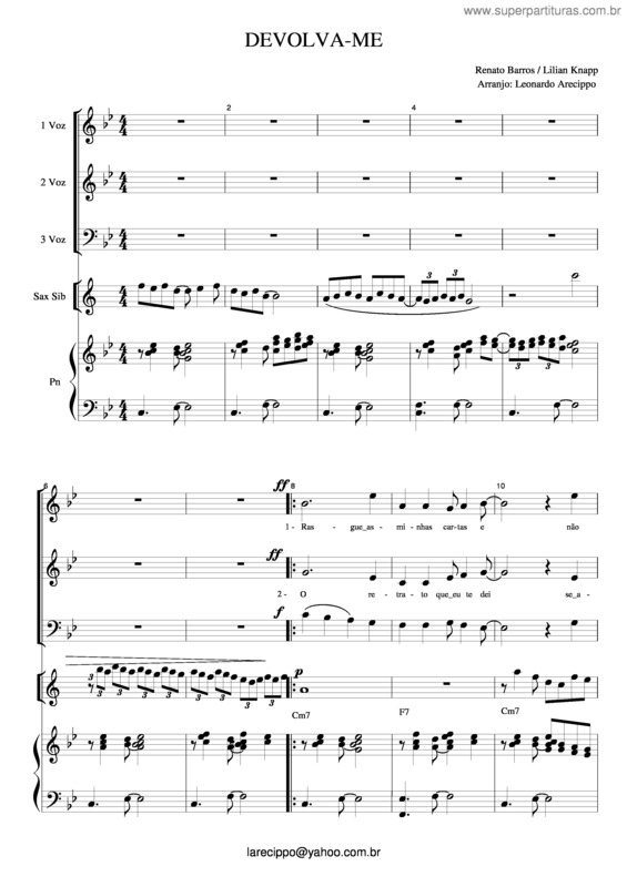 Partitura da música Devolva-Me v.5