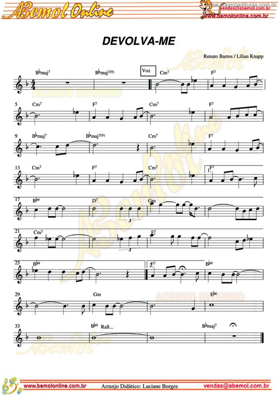 Partitura da música Devolva-Me v.8